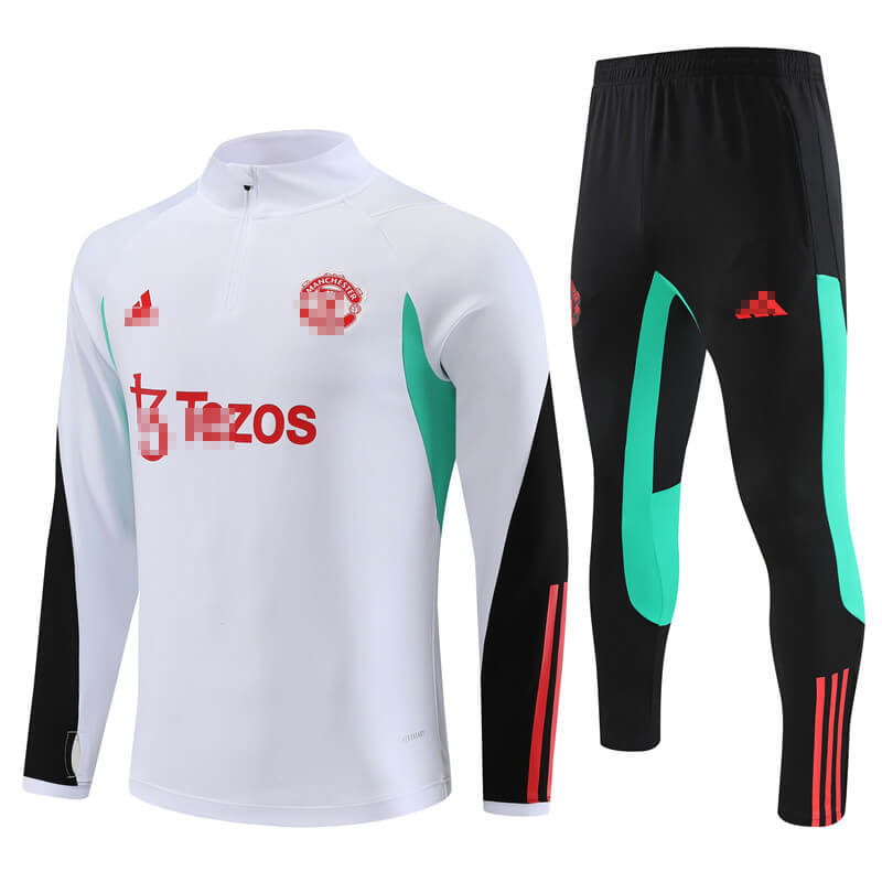 Sudadera de Entrenamiento Manchester United 2023/2024 Blanco/Verde Kit